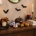 thumbnail image 6 of Halloween Decoration Indoor Outdoor Clearance Under $5.00! Thanksgiving Fall Decorations for Home, 7PCS Halloween Fabric Wrapped Artificial Pumpkin Decor Set, 6 of 6