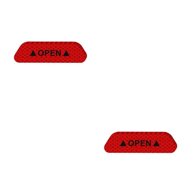 Riwesomey Juego de 4 Uds. De pegatinas para puerta de coche, marca de advertencia de seguridad Universal, cinta reflectante abierta para casco de rojo 2piezas