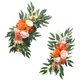 thumbnail image 4 of 2x Arco de boda con flores colgantes artificiales, guirnalda de flores, letrero de bienvenida para boda Naranja, 4 of 9