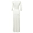 thumbnail image 3 of Doublju Women's 3/4 Sleeve Wrap Front Maxi Dress with Tie Waist, 3 of 4