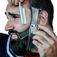 thumbnail image 2 of Men's Beard Shaping Tool With Inbuilt Comb Transparent Template Styling Comb Templates for Goatee Mustache Sideburns, Jaw Cheek/Neck Line, Symmetric/Curve/Step Cut, #2, 2 of 3