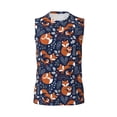 thumbnail image 6 of Lsque Cute Foxes Print Men's Cotton Blend Sleeveless Muscle Shirts (S-3XL)- Moisture Wicking, Odor Protection, UPF 30+,X-Large, 6 of 8