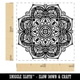 thumbnail image 2 of Mandala Geometric Flower Self-Inking Rubber Stamp Ink Stamper - Green Ink - Small 1 Inch, 2 of 7