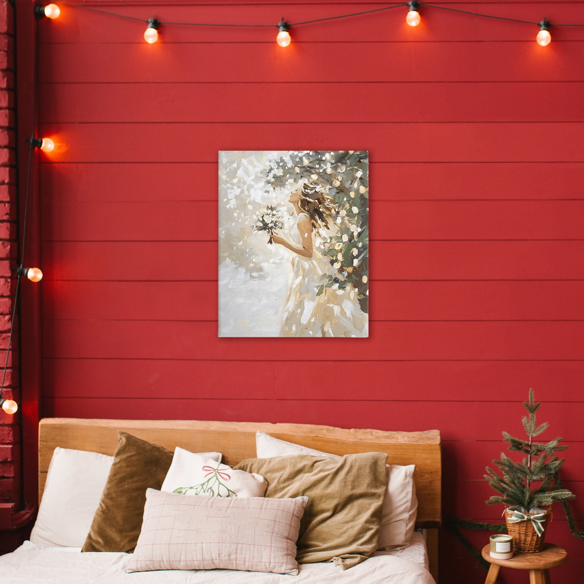 Soft White Snow Flurry Canvas Wall Art, design by LSR Design Studio