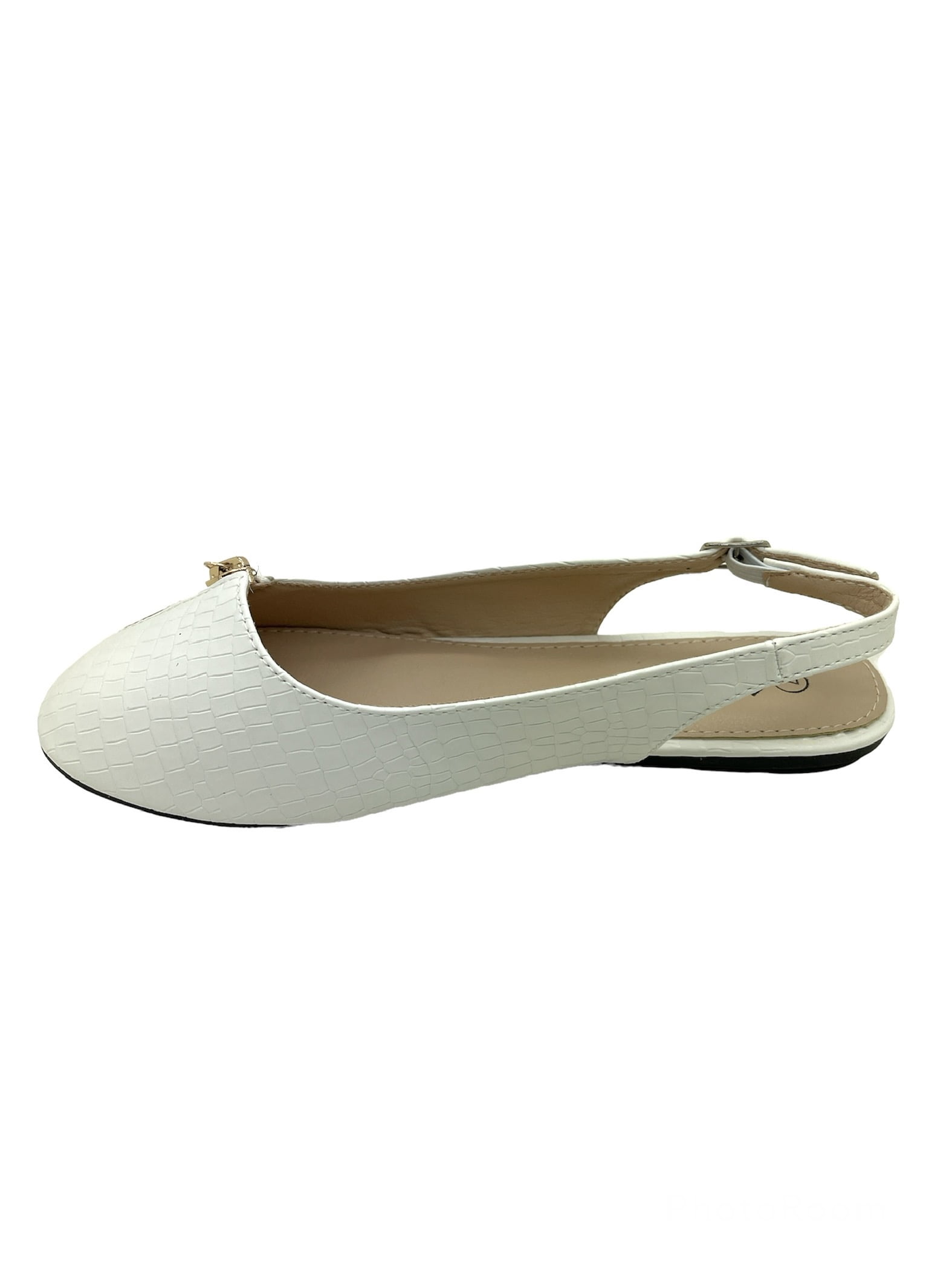 Women Fashion Comfort Opened Side Flats W/Mock Front Zipper.