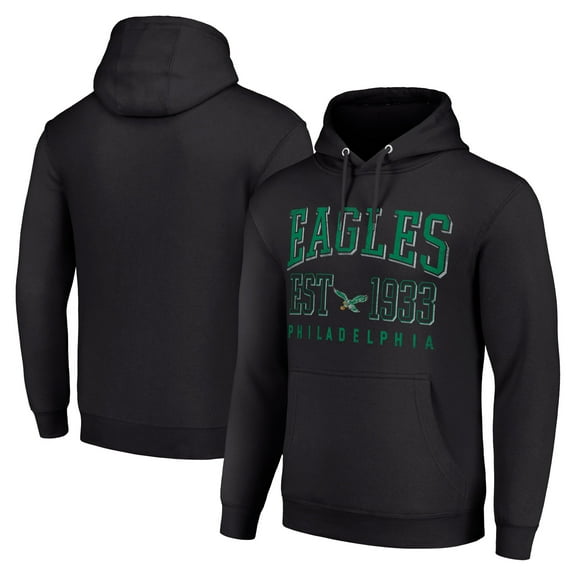 Unisex Starter Black Philadelphia Eagles Throwback Logo Pullover Hoodie