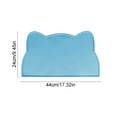 thumbnail image 3 of Non-Slip Silicone Pet Placemat with Raised Edges | Cat Head Design | Waterproof & Easy to Clean | Spill-Proof Dog & Cat Feeding Mat | Gray, Blue, Pink, 3 of 6