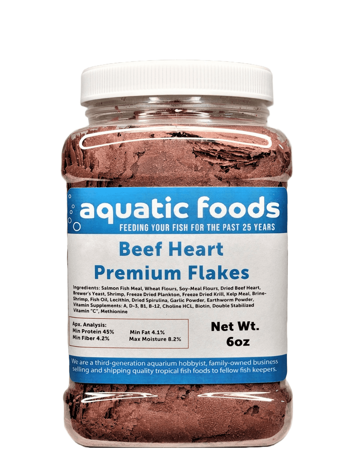 Beef Heart Enhanced Premium Flakes for Discus, Cichlids, All Tropical