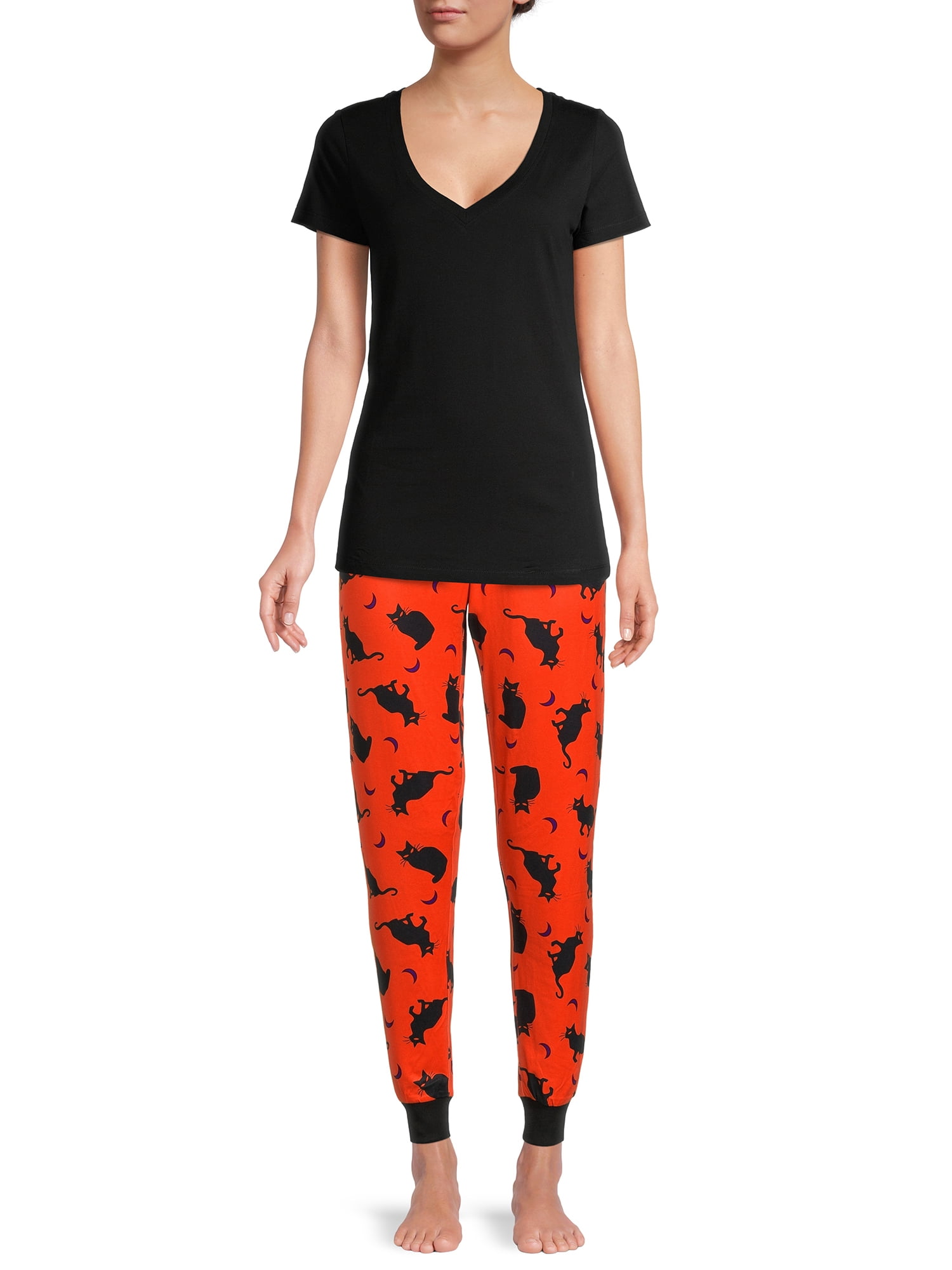 Halloween Moon Kitty Jogger Pajama Pant 