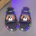 thumbnail image 6 of Womens Mens Light Up Slippers For Women, Sensor Glow Sandals Cute Cartoon Eyes, Motion Sensor LED Slides, for Adults (Black,6), 6 of 8