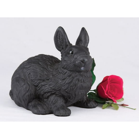 Black Rabbit Cremation Pet Urn for a Bunny Memorial in remembrance of your beloved family pet