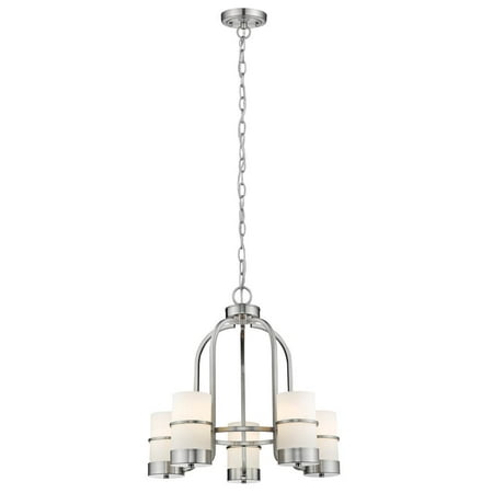- CHLOE Lighting PENELOPE Contemporary 5 Light Brushed Nickel Mini Chandelier 22