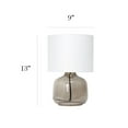 thumbnail image 4 of Simple Designs  Glass Table Lamp with Fabric Shade, Smoke with White Shade, 4 of 9
