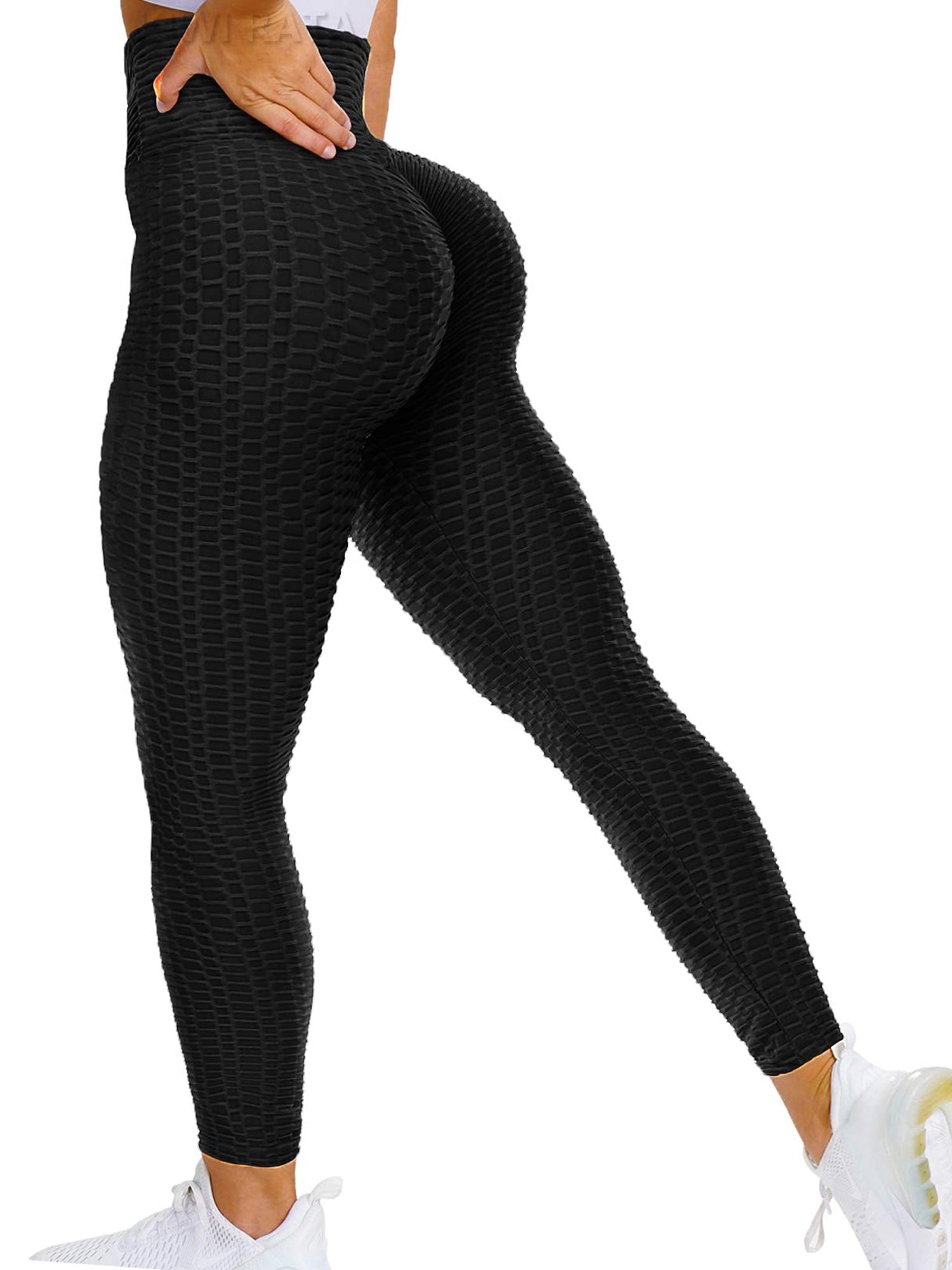 KIWI RATA Womens High Waist Gym Leggings Scrunch Butt Lift Yoga Pants with Pockets Tummy Control Workout Running Tights Stretch Trousers