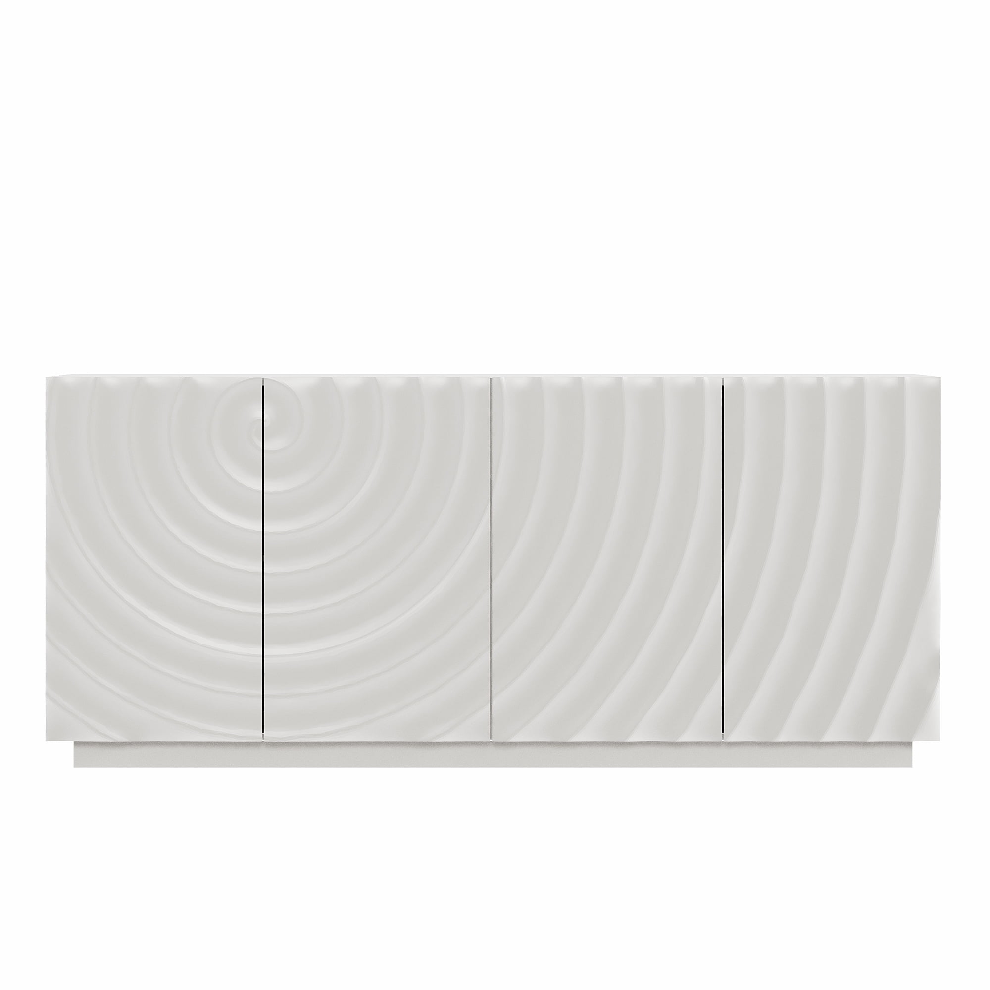 Homy Casa 59 in Modern Sideboard Buffet Cabinet, 4-Door Storage, 3D Ripple Front, Freestanding