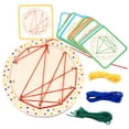 thumbnail image 1 of Tablero de madera con clavijas para roscar, juguete Montessori, formas educativas tempranas y tablero con forma de cordón de Color para niños y niñas,, 1 of 9