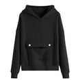 thumbnail image 5 of dazeni Fleece Hoodies for Girls Size 4-16 Comfortable Long Sleeve Hooded Sweatshirts with Kanga Pocket Lightweight Cute School Preppy Clothes, 5 of 5