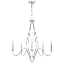 Cal Lighting Norwich 5-Light Diamond Shaped Metal Chandelier in Chrome