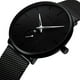 thumbnail image 2 of Sonducket Reloj resistente al agua para hombre, reloj para hombre, reloj de ajustable Hardlex Hardlex para estudiantes Relojes Aguja de plata y cara negra de concha negra, 2 of 6