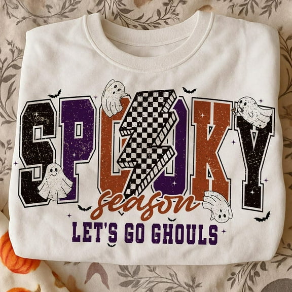 Spooky Season T-shirt, Let's go ghouls T-shirt, Halloween T-shirt, Ghost Shirt, Spooky vibes Shirt, Cute halloween TH040643