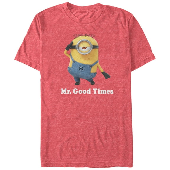 Men's Despicable Me Minion Mr. Good Times  Graphic Tee Red Heather Large