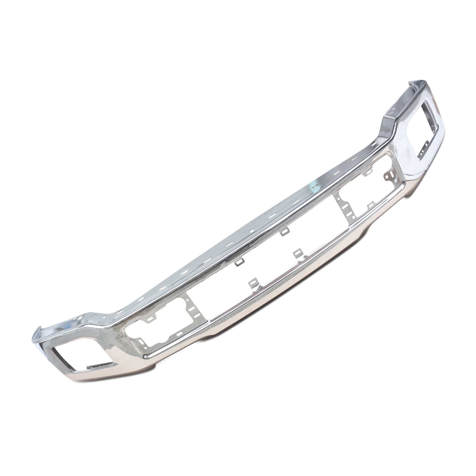 NINTE Front Bumper for 2018 2019 2020 Ford F150 Pickup with Fog Lights Hole Silver Chrome