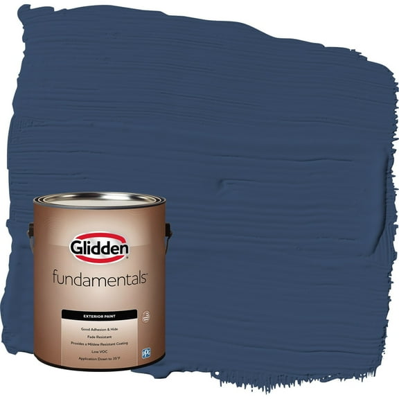 Glidden Fundamentals Annapolis Blue Semi-Gloss Exterior Paint, 1 Gallon