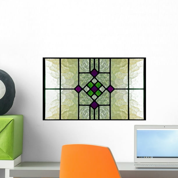 Stained Glass Window Wall Mural Decal by Wallmonkeys Vinyl Peel and