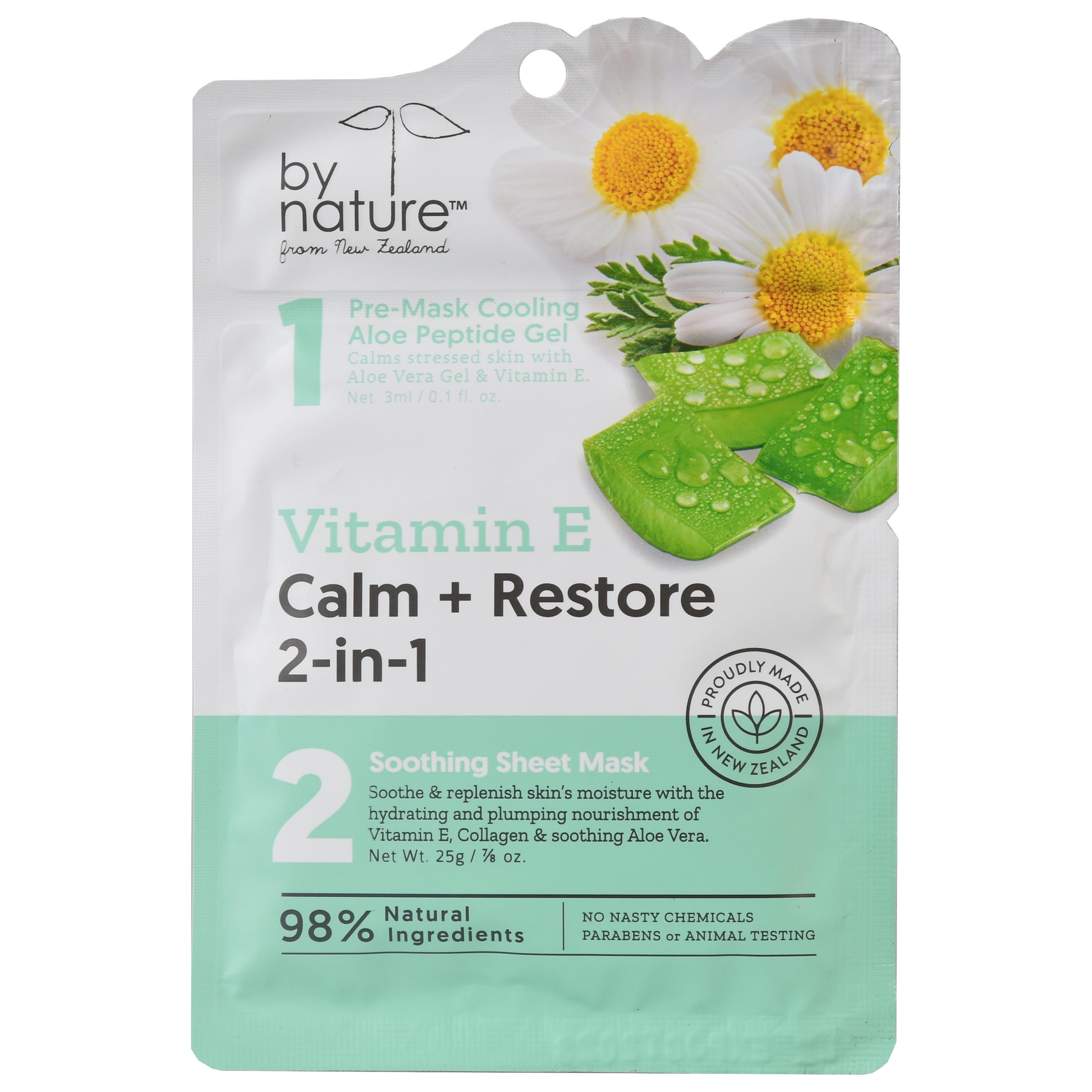 By Nature Vitamin E Calm + Restore 2in1 Mask