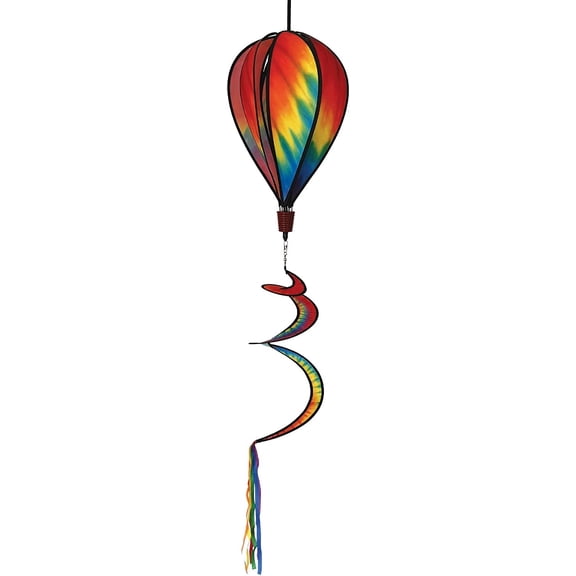 In the Breeze 0982  Tie Dye Hot Air Balloon Spinner  Outdoor Hanging Decoration