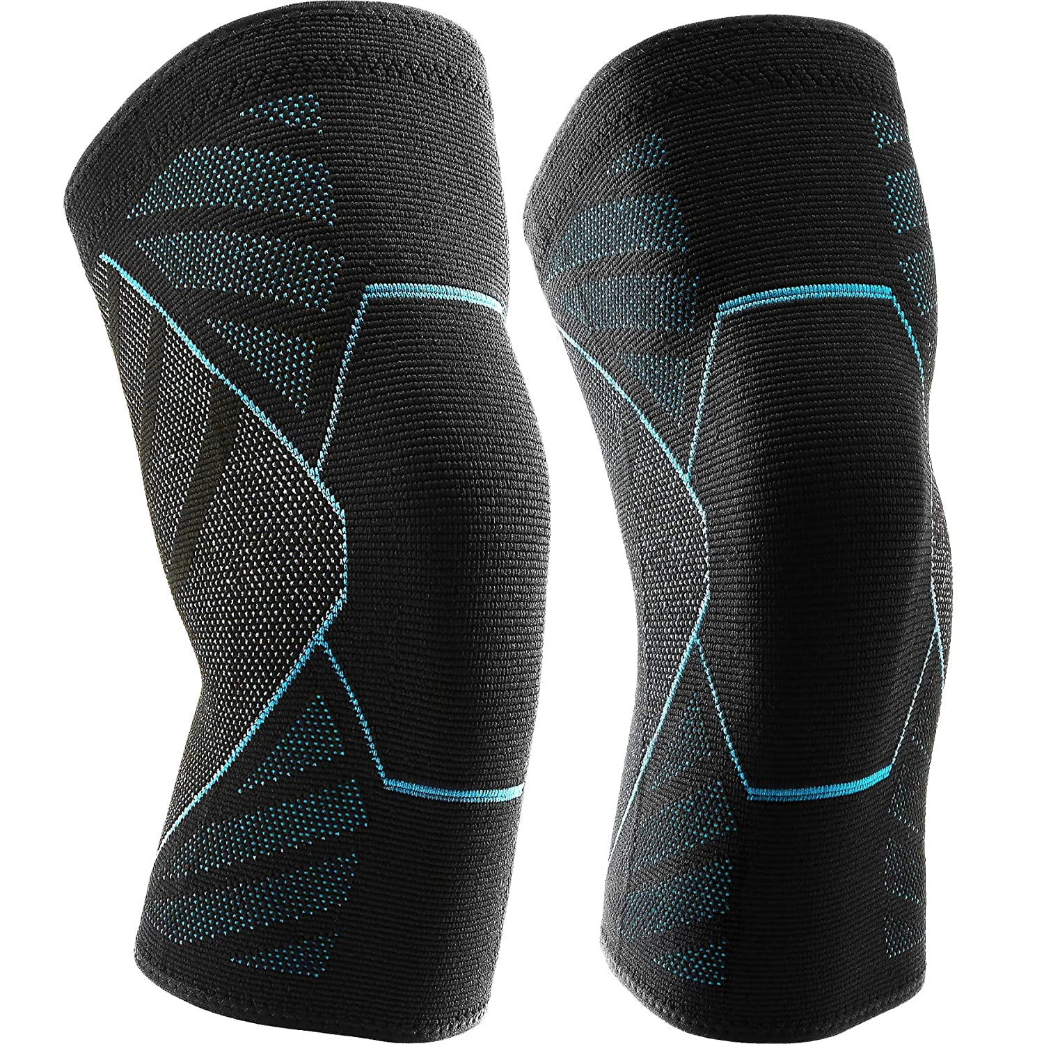 Biking Crossfit Workout AIMERDAY Compression Knee Sleeves 1 Pair Knee Brace for Men & Women Sports & Everyday Use Jogging Non Slip Knee Support for Running Weightlifting Basketball Gym