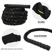 Battle Rope, 1.5 Inch Diameter Poly Dacron 30 Ft Length Exercise Equipment for Home Gym & Outdoor Workout
