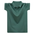 thumbnail image 4 of USNSM (M-5XL) Big and Tall Men's T Shirts Cotton Short Sleeve Shirt Moisture Wicking Tee Shirt Lapel Lightweight Summer Tops Green XL, 4 of 9