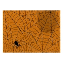 CuiLiyq Halloween Placemats, Black Orange Spider Web Decor Place Mats, Fall Autumn Holiday Decorative Table Mats, for Kitchen Dining Party Table Decoration (17.7" x 11.8")