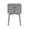 thumbnail image 2 of Leptis Mid-Century 2-Drawer Solid Wood Side Table, Gray, 2 of 8