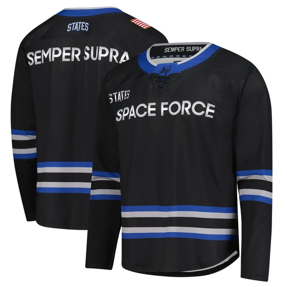 Men's Black Air Force Falcons Space Force Hockey Replica Jersey