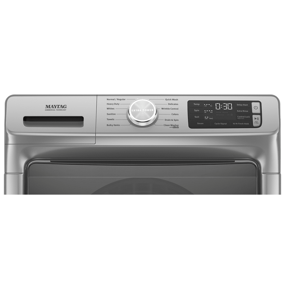 Maytag MHW6630HC 27 Inch 4.8 cu. ft. Front Load Washer with 10 Wash Cycles, 1,200 RPM, PowerWash System, Internal Heater, Steam for Stains, Sanitize Cycle, Stainless Steel Drum, ENERGY STAR Certificat