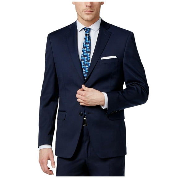 Alfani Mens Slim fit Suit Jacket Blazer 38 R Navy Blue Solid Stretch