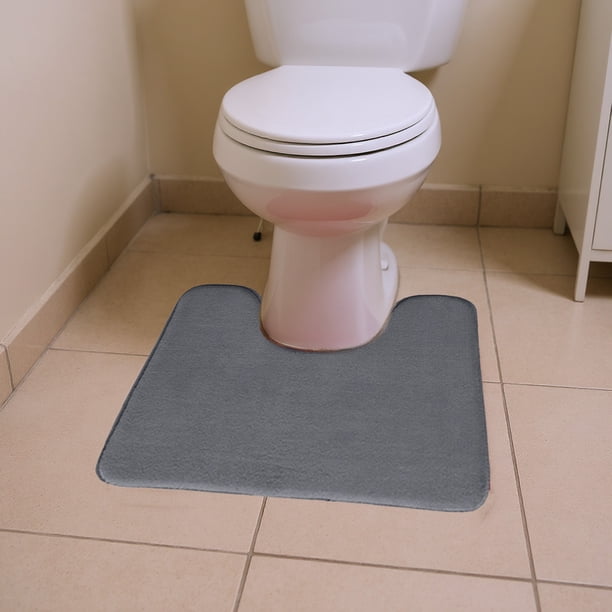 Alfombra de Baño en Forma de U, Tapete Suave de Espuma para Baño, Alfombra de Contorno con Absorción de Agua, Respaldo de Goma Antideslizante, 40x50 cm, Lavable a Máquina para Baño o Aseo