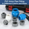 thumbnail image 5 of Union Pipe Fitting, 2Pcs 40mm(1-1/2") Slip Union Coupling Adapter with O-ring, Slip Socket Port Connection for Swimming Pools and Outdoor Plumbing Applications (Grey), 5 of 7