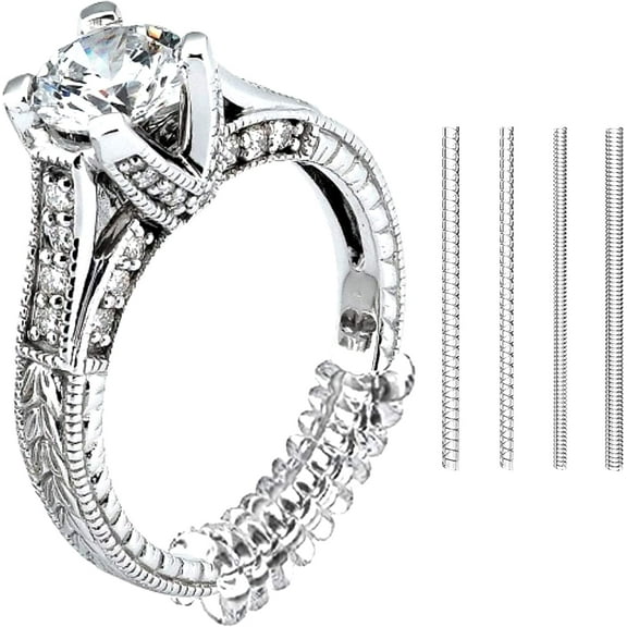 16 Pack 4 Sizes Transparent Ring Guards Fitter, Invisible Ring Size Adjuster for Loose Rings, Resizer, Jewelry Tightener Spacer Reducer Stopper for Men and Women Fit Any Rings
