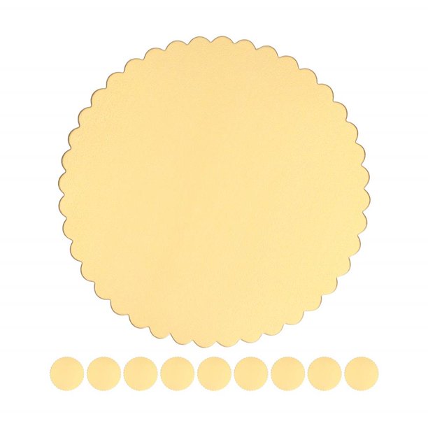 Billuyoard 10 Uds. Almohadilla para Base de pastel, diseño de capa laminada, Base de papel para pastel, aspecto hermoso, bandeja para pastel de papel, Utensilios de cocina Oro 6 pulgadas Billuyoard HA026348-02
