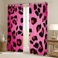 thumbnail image 2 of Castle Fairy Old Fashion Cheetah Print Black Out Curtains for Kids Teens Girls,Black Pink Leopard Print Curtains Pack of 2 (42x63 Each),Dreamy Princess Bedroom Curtains,Microfiber Bedroom Decor, 2 of 6