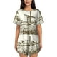 thumbnail image 1 of Fotbe Dutch Windmill Conjunto de Pijama Estampado para Mujer, 2 Piezas, Ropa de Dormir con Camiseta de Manga Corta y Shorts Suaves-Medium, 1 of 6