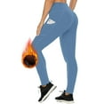 thumbnail image 2 of JJHGVB Fleece Lined Tights High Waisted Leggings for Women's Leggings with Pockets Womens Comfy Pants Ladies Pants Womens Ladies Pants Casual Dressy Light Blue L, 2 of 4