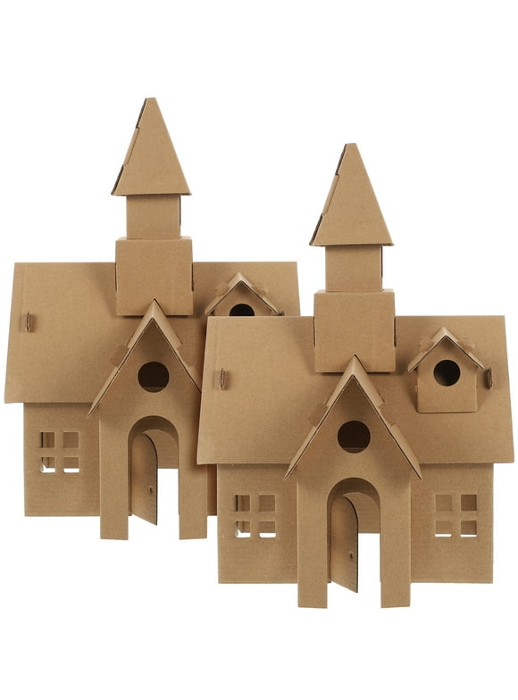 6 Pcs Graffiti Assembled Castle DIY Kids Supplies Playthings Toys for Toddlers Puzzles Cardboard Playhouse Child