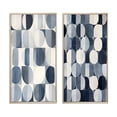thumbnail image 2 of Designart "Retro Blue Circular Universal Grid" Modern Geometric Framed Wall Art Set Of 2 - Modern White Framed Canvas Set For Living Room Decor, 2 of 6