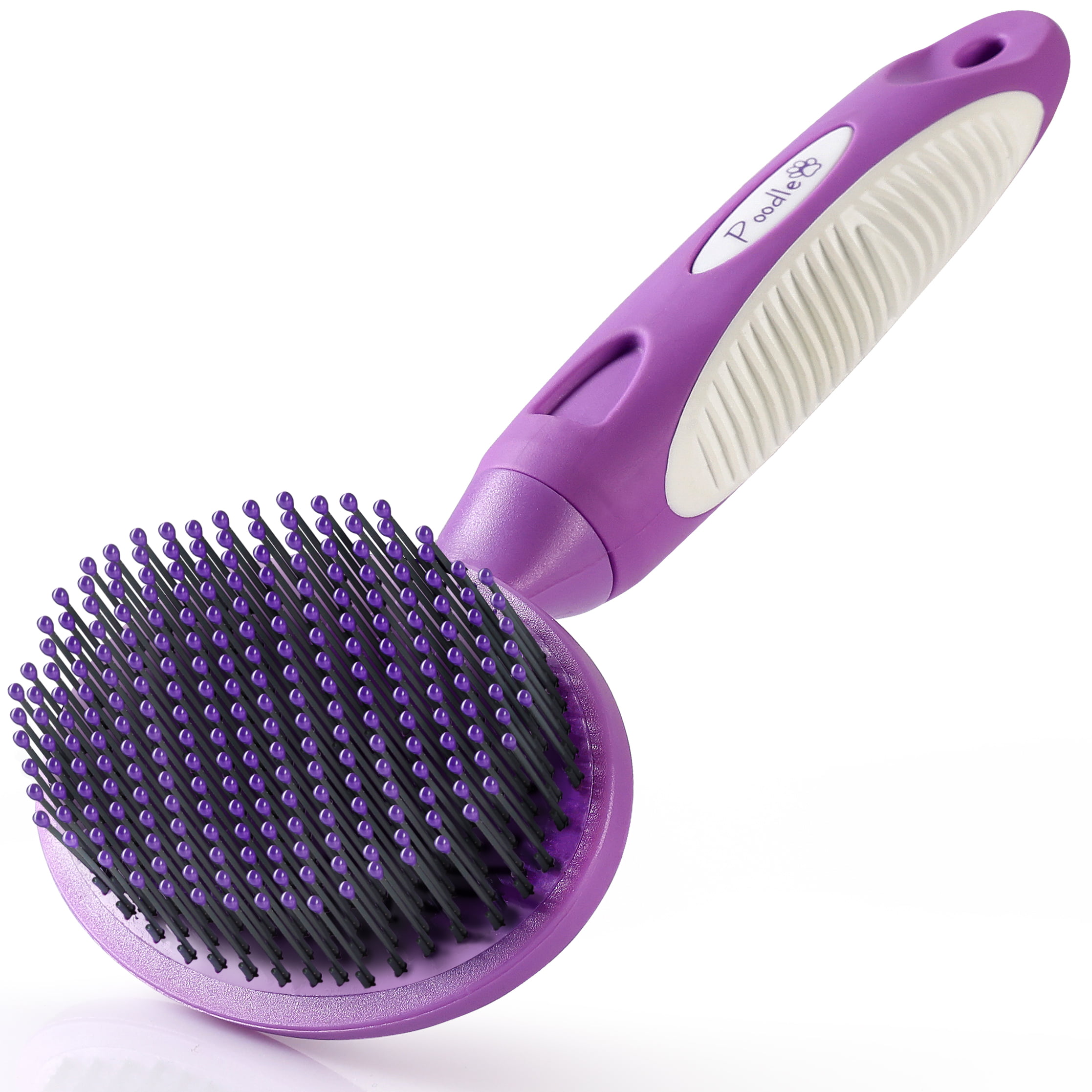 Round Bristle Pet Brush for Dogs and Cats - Gentle Grooming for Short ...