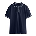 thumbnail image 4 of hoksml Mens Collared Shirts Short Sleeve Fitness Sporty Polos Shirt Fashionable Lapel Casual Loose Solid Color Button Top/Shirt Summer Comfortable Breathable Golf Shirts, 4 of 5
