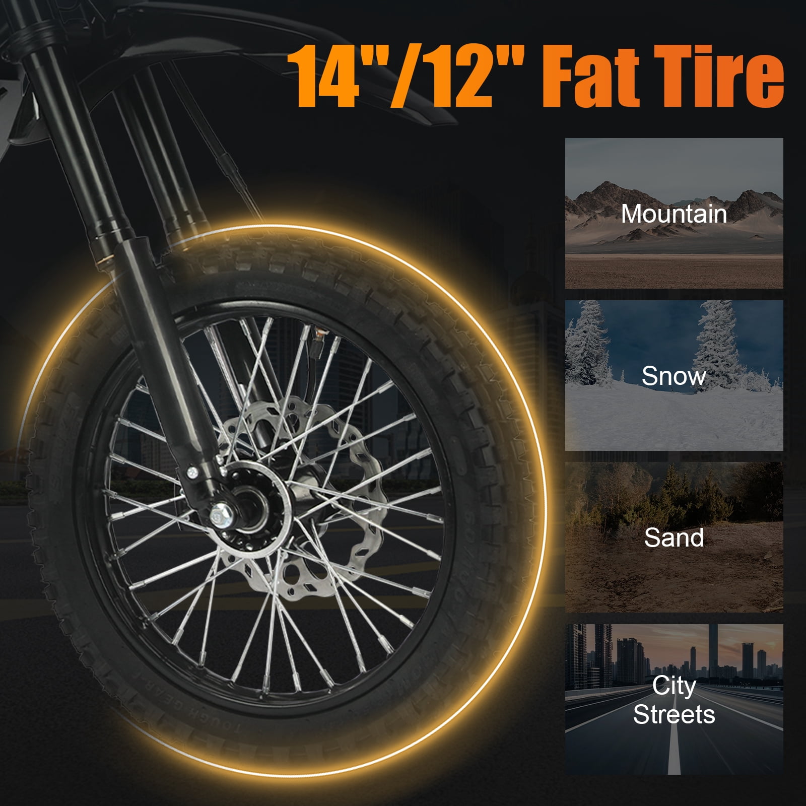Lambolt Electric Dirt Bike For Teens And Adult 2000w Motor 48v 20ah Battery Electric Motorcycle Max 36mph Hydraulic Brakes 14"/12" Fat Tire For All Terrains